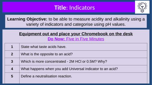Indicators and pH lesson