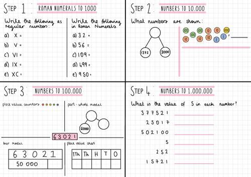 White Rose Maths Year 5 Place Value Homework Steps 1-4