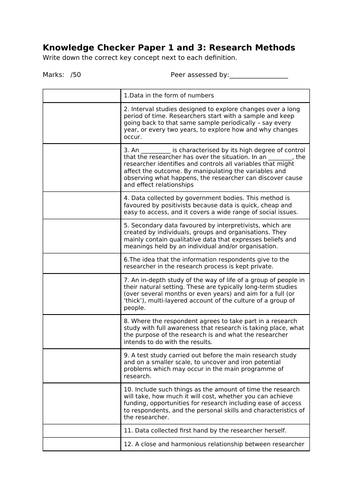 Research Methods Sociology test