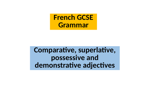 French GCSE Adjectives