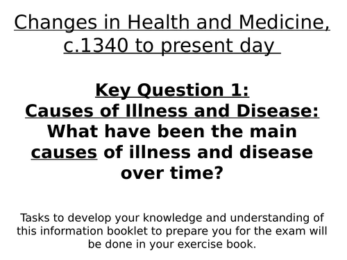 WJEC GCSE Health and Medicine KQ1 Causes of Illness and Disease