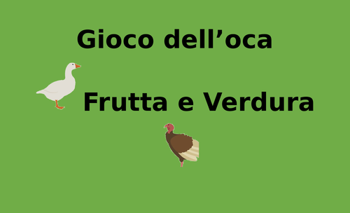 Frutta e Verdura (Fruits and Vegetables in Italian) Gioco dell'oca