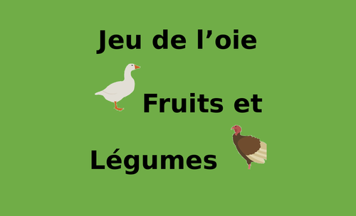 Fruits et Légumes (Fruits and Vegetables in French) Jeu de l'oie