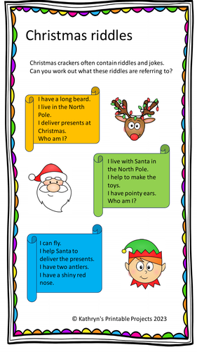 Christmas riddles | Teaching Resources