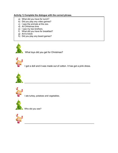 The Grinch Dialogue practice