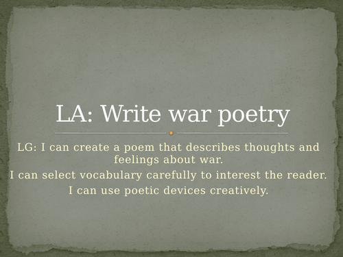 War Poem Writing a