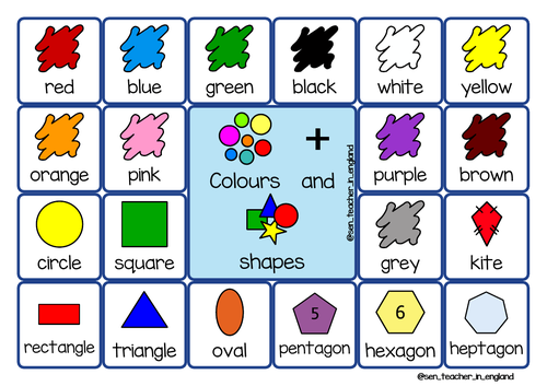 Colours and shapes visual support