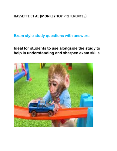 Hassett et al (Monkey toy preferences)study questions with answers