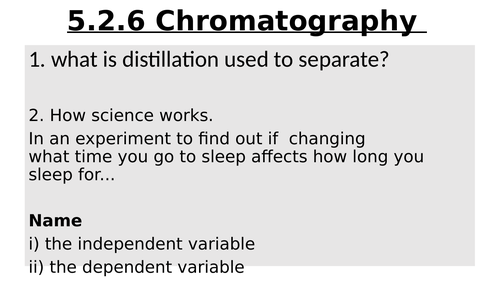 Chromatography (Y7 Science)
