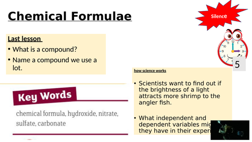 Chemical formulae (Year 7 science)