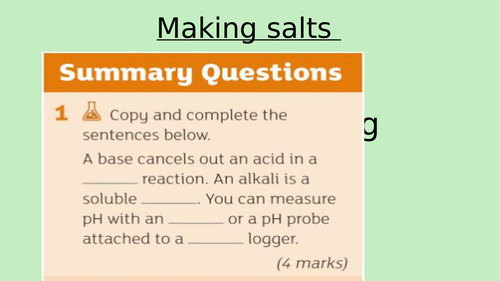 Making Salts (Y7)