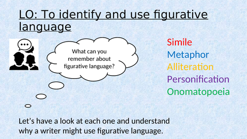 To identify and use figurative language in winter poetry