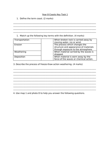 KS3 Coasts Assessments