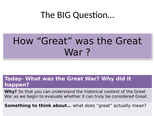 What was the Great War?
