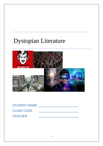 Dystopian Scheme of work low ability PPT and Booklet
