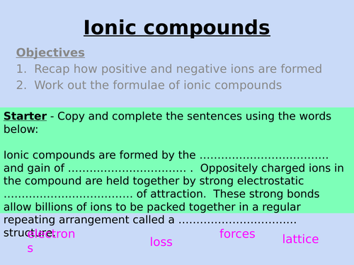 AQA Bonding and Structure Lesson Bundle