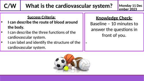 KS3 Theory Lesson - Cardiovascular System