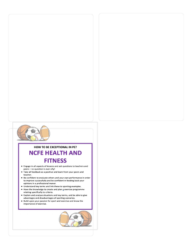 How to be exceptional stickers - NCFE Health and Fitness