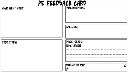 Feedback Card