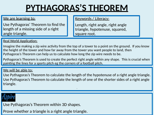 Pythagoras' Theorem FH-complete with rounding, Pythagoras examples & exam questions. FULLY ANIMATED