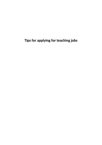 Applying for teacher jobs