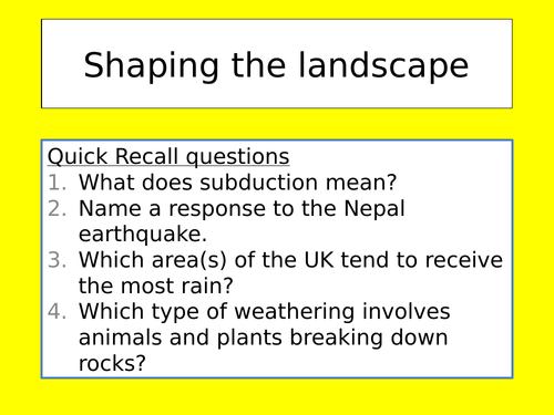 How the land is shaped