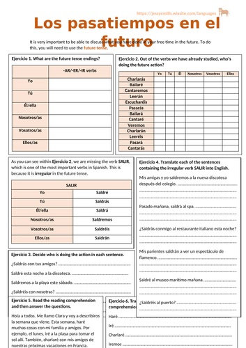Spanish Grammar - Free time/Future
