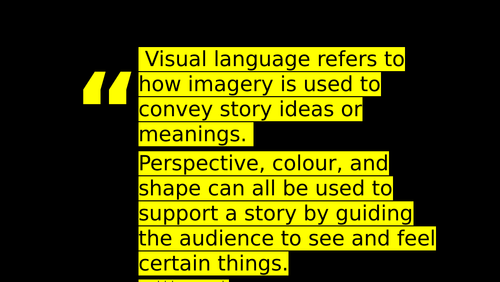 Visual Language used in Film & TV