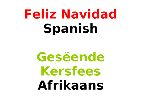 Merry Christmas in other languages