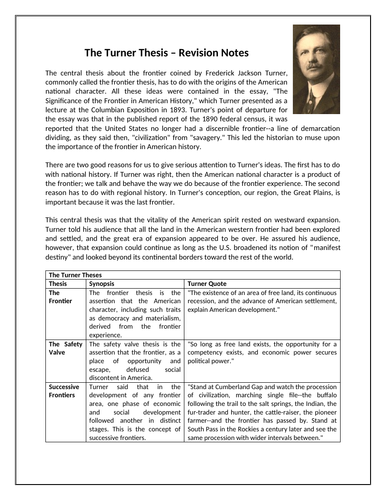 Turner Thesis Revision Notes