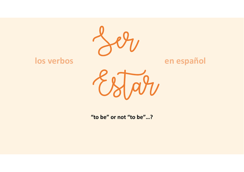 Spanish Grammar - Ser v Estar