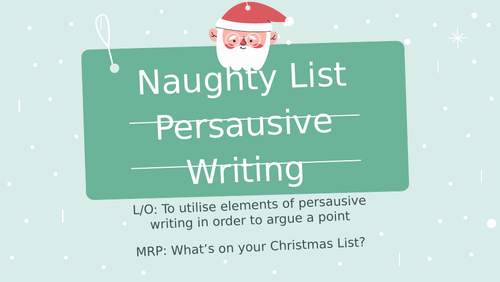 Christmas Persuasive Writing