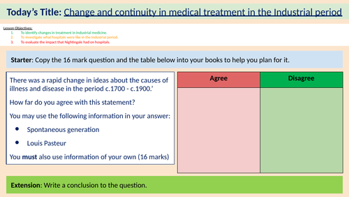 L3: 18th & 19th century treatments and hospitals (MTT Edexcel GCSE)