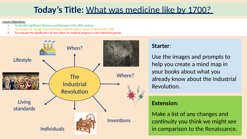 18th & 19th century medicine (7 lessons + fact test and revision sheet) - MTT GCSE Edexcel