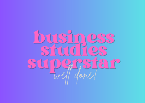 Business Studies Praise Postcard Design