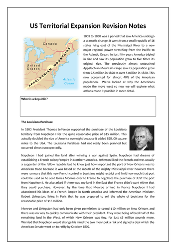 US Territorial Expansion Revision Notes