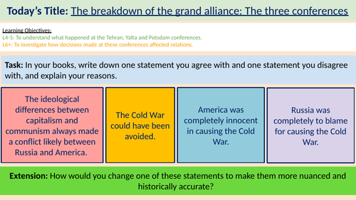 L2: 3 conferences: Tehran, Yalta and Potsdam (GCSE History Edexcel)