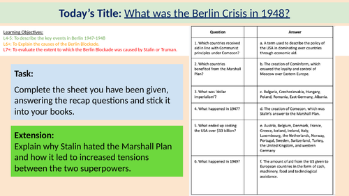 L6: The Berlin Crisis 1948-9 (GCSE History Edexcel)