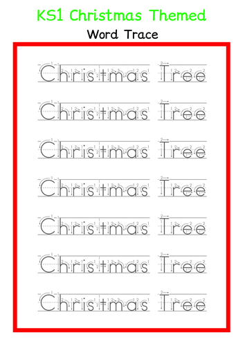 KS1 Christmas Word Trace