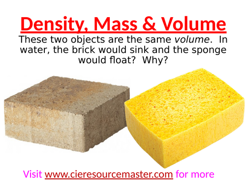 IGCSE Density, Mass & Volume | Teaching Resources
