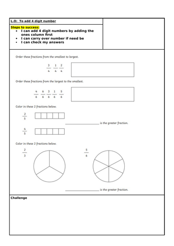 Fractions Year 6 Math Differentiated Resources