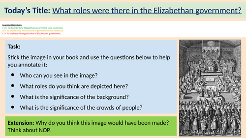 L2: Elizabethan Government (GCSE History EEE Edexcel)