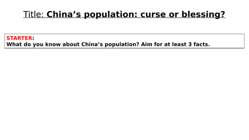 KS3 China: population