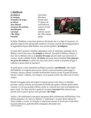 Epifania / Befana Lettura en Italiano: Italian Christmas Reading