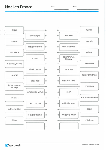 Christmas in France worksheets