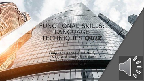 Functional Skills techniques: Quiz