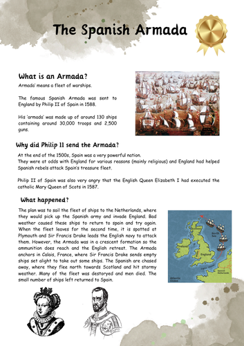 The Spanish Armada differentiated reading comprehension