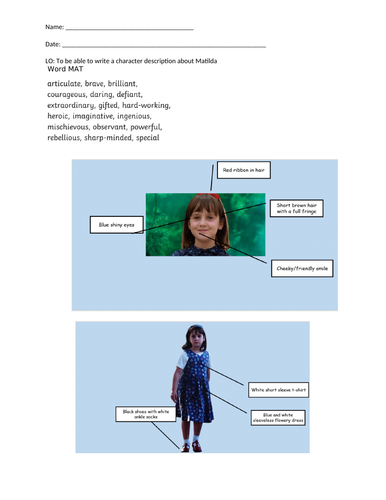 Matilda - Character Descriptions