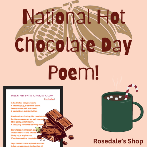 National Hot Chocolate Day Poem "Sip by Sip, a Hug in a Mug" Kids Fun Reading