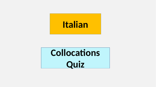 Italian collocations quiz